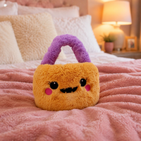 Sac de bonbons en peluche douce et écologique, motif citrouille d'Halloween, idéal pour les enfants, panier cadeau pour fête, vente en gros