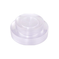 Assiettes de service en plastique transparentes et résistantes de 7,5/10,25 pouces avec logo personnalisé pour mariage et fêtes