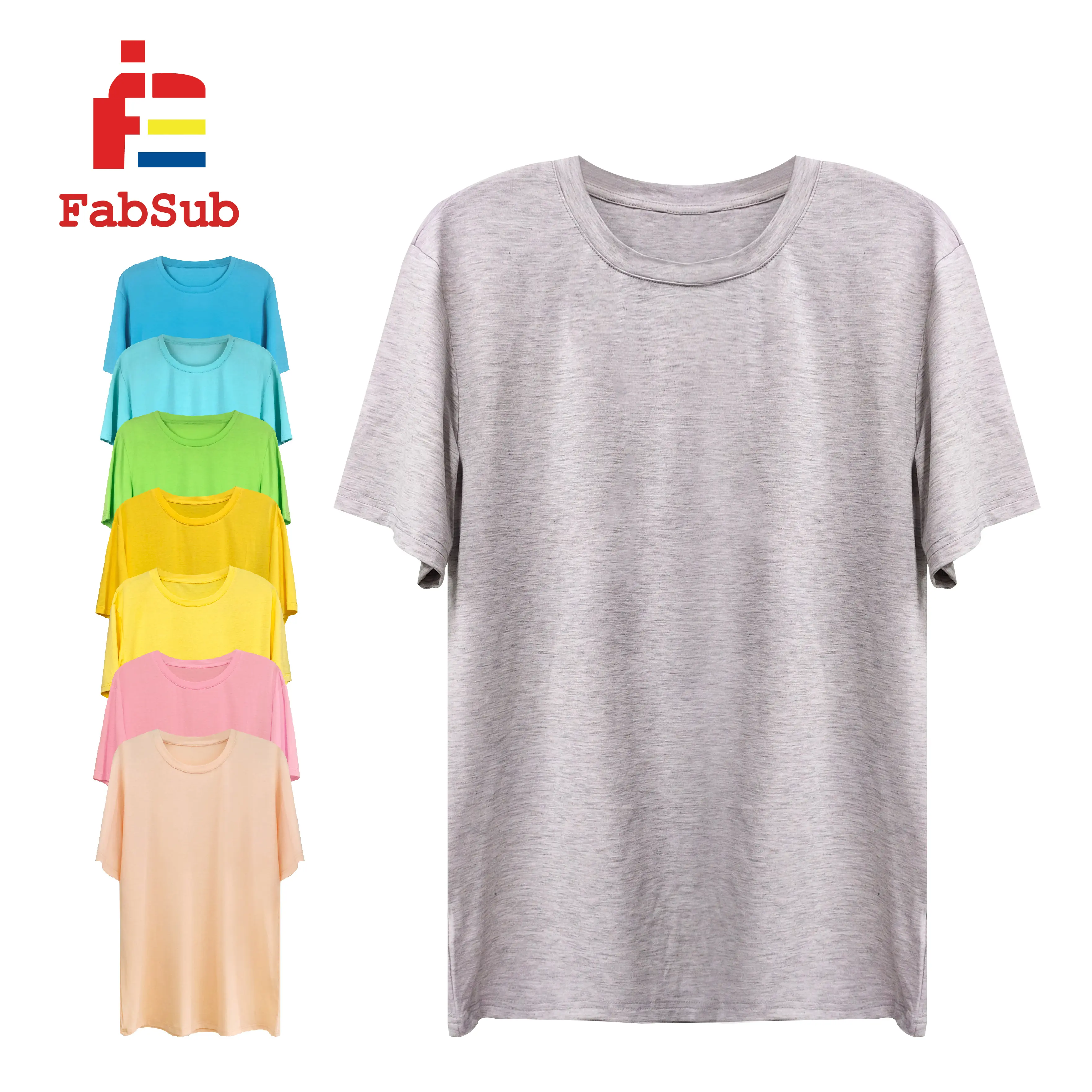 Eco-friendly summer 190gsm polyester men women unisex clothes heat transfer print sublimation t shirt