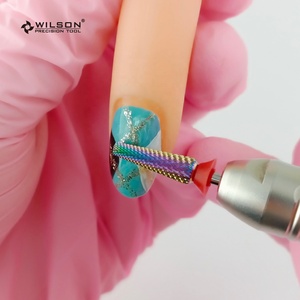 Embouts à baril coniques-Fond de sécurité/revêtement arc-en-ciel Outil de polissage des ongles utile Embouts d'art de manucure en carbure pour un temps de service plus long - Product Image 4
