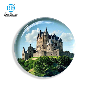 독특한 원형 기념품 자석 스티커 국제 도시 및 국가 여행 기념품 개인 유리 냉장고 자석 - Product Image 4