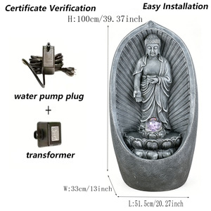 <span class=keywords><strong>Fontaine</strong></span> d'eau autoportante de jardin d'extérieur en forme de <span class=keywords><strong>Bouddha</strong></span>, <span class=keywords><strong>grande</strong></span> <span class=keywords><strong>fontaine</strong></span> d'eau d'intérieur avec boule de cristal, vente en gros - Product Image 2