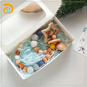 <span class=keywords><strong>Penguin</strong></span> Crochet Bambino di Cura Bracciali di Legno Massaggiagengive Silicone Ciuccio Succhietto Clip Sensoriale Giocattoli Dentizione Del Bambino Per Il Regalo - Product Image 6