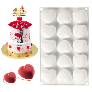 Heart Shaped <b>Silicone</b> Mold 8 Cavities For <b>Baking</b> Cake Chocolate Mousse Valentine's Day Use - Product Image 5