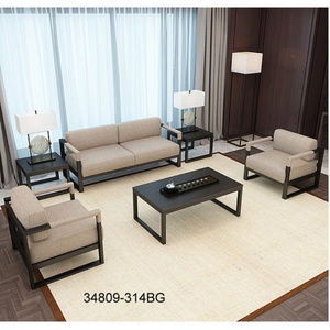 Conjunto de Sofás Modulares Modernos para Oficina con Base Metálica y Estructura Resistente para Uso Comercial en Salas de Espera y Vestíbulos de Hoteles - Product Image 2