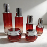 Ensemble de flacons et pots en verre de luxe personnalisés OEM pour soins de la peau, sérum, crème, lotion, tonique, mascara, 30 ml, 50 ml, 15 g, étiquette privée, gravure cosmétique