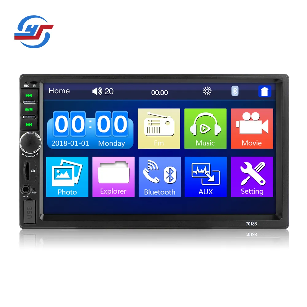 Universal Auto Radio 2din Rahmen Auto MP5 Player 7018B Auto DVD-Player Radio EQ Einziehbarer Rückwärts bildschirm SD FM USB AUX