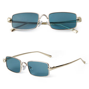 Lunettes de soleil de luxe légères et tendance, monture carrée en métal doré de haute qualité, protection UV400 %, design de créateur - Product Image 5