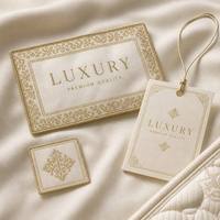 Étiquettes latérales de matelas haut de gamme, bandes de logo personnalisées en satin pour l'image de marque de la literie de luxe pour la maison et l'hôtellerie