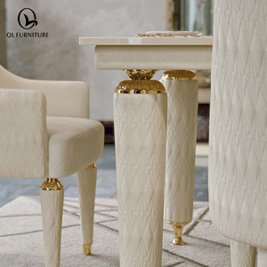 Sedia da Pranzo Moderna di Lusso Italiana Personalizzata con Telaio in Legno Massello, Schienale Alto, Pelle Bianca e Gambe in Metallo <span class=keywords><strong>per</strong></span> Casa, Ufficio e Appartamento - Product Image 4