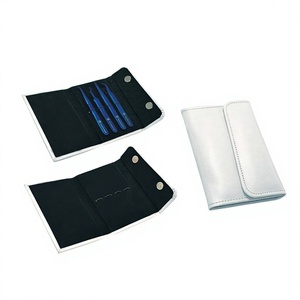 Étui de pincettes à faux-cils, support élastique, de couleur bleue, étui en acier inoxydable de qualité supérieure, 1 pièce - Product Image 1