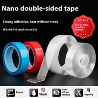 Bandes adhésives nano acryliques double face, résistantes, adhésion forte, amovibles, lavables, transparentes, sans trace, en gel, autocollantes
