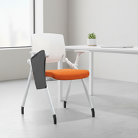 Chaises de conférence exécutives modernes avec tablette, chaise de bureau pliable à roulettes, chaises d'accueil empilables
