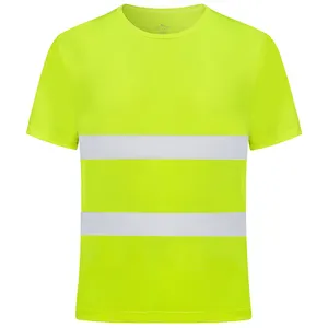 Dry Fit Polo Short Bright Custom Logo Men Workwear Long Sleeve Work T-Shirt Safety Reflective T Shirt