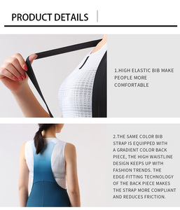 Vêtements de cyclisme pour femmes LAMEDA, cuissards à bretelles, impression par sublimation, bas durables - Product Image 2