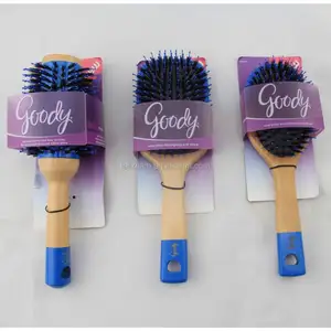 천연 나무 패들 잔디 나무 나무 헤어 브러시 멧돼지 강모 쿠션 헤어 브러시 - Product Image 1