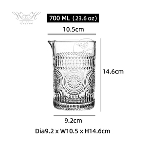 23oz Grand <span class=keywords><strong>Bar</strong></span> sans plomb Barman Barware Martini Verres à boire en cristal côtelé Shaker Mélangeur <span class=keywords><strong>Cocktail</strong></span> Mélange Tasses en verre - Product Image 2