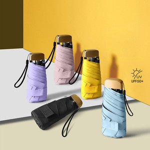 Custom Logo Printing Wholesale Polyester Pongee Travel Windproof Branded UV Mini Pocket Umbrellas