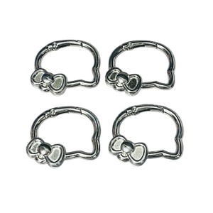Porte-clés en alliage de zinc avec boucle à ressort en forme de tête de chat pour la fabrication de bracelets, accessoires de bijoux DIY - Product Image 1