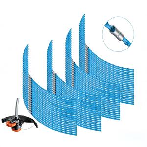 A6487 Lot de 80 fils de coupe robustes pour tondeuse à gazon, 3,5 mm, 40 cm, en nylon torsadé bleu avec boucle pour Black&Decker GL680 GL685 GL69 - Product Image 1