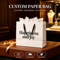 Sac cadeau de luxe Allwin Packfactory en carton blanc avec poignée en ruban, logo personnalisé, finition brillante, sac de transport pour le shopping