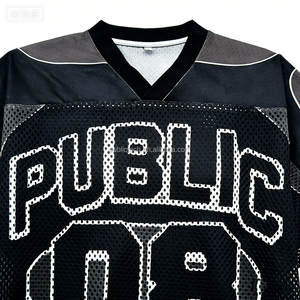 T-shirt de football personnalisé de haute qualité, coupe ample, en maille 100 % polyester, imprimé intégral, style hip-hop, pour homme, idéal pour l'été - Product Image 2