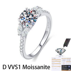 แหวนหมั้นแต่งงานแบบโรแมนติกประดับเพชรโมอิสซาไนต์ D VVS1 1.2 กะรัต เงินแท้ S925 ชุบทอง ดีไซน์เกลียว - Product Image 1