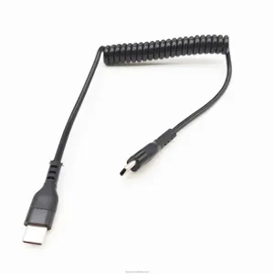 Durable Elastic Spring Coiled USB-C Cable Type C Cable USB Cable