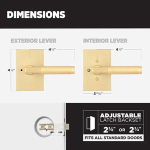 Poignée de porte carrée moderne en alliage de zinc, best-seller, antirouille, sans clé, finition noir mat/nickel brossé/or pour intérieur - Product Image 4