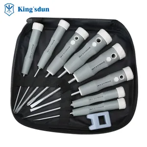 Jeu de tournevis Kingsdun Kit d'outils de réparation de précision portable 9 en 1 avec tournevis à tête plate et cruciforme de différentes tailles