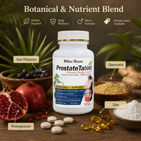 Suplemento Dietético para la Salud de la Próstata Masculina, Tabletas para Adultos, Extracto Botánico de Saw Palmetto, OEM, ODM, Marca Privada