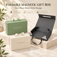 Boîte d'emballage pliable de style livre avec fermeture magnétique pour cadeaux d'anniversaire, de mariage, de fêtes et d'entreprise