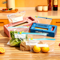 Sac de conservation alimentaire transparent en plastique LDPE avec fermeture éclair, sac de scellage à glissière épaissi pour le stockage des aliments au réfrigérateur