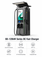 Nouveau chargeur EV commercial DC 120 kW CCS2 à double connecteur avec écran publicitaire, câble de 5 mètres / personnalisable