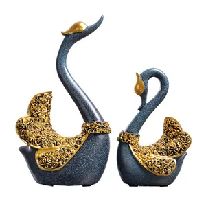 New Style Modern Resin Swan Statue Desktop Ornament Crafts Gift Items Aesthetic Wedding Home Decor Luxury
