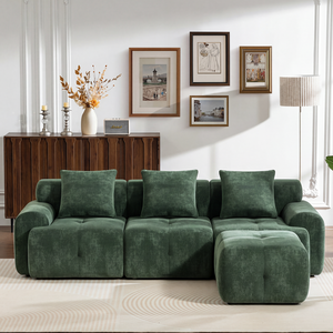 Sofá Seccional Modular en Forma de L Meroow MS1, con Espuma de Alta Densidad y Soporte de Muelles, Envasado al Vacío en Caja, Disponible en Almacén del Reino Unido - Product Image 4