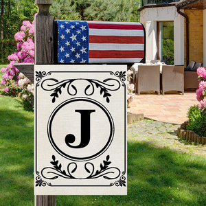 Sản Phẩm Khuyến Mại Cờ Sân Vườn Chữ Cái Đầu Tiên 12X18 Inch Chữ Lồng Hai Mặt Bằng Vải Lanh Tên Cuối Trang Trí Cờ Vườn J Tùy Chỉnh - Product Image 3