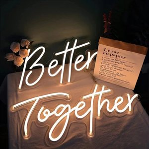 Letreros de Neón LED Personalizados 'Better <span class=keywords><strong>Together</strong></span>' para Publicidad, Fiestas, Bares, Oficinas y Decoración del Hogar, Alimentación por CC - Product Image 5