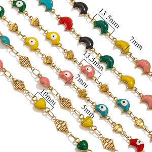 1 M in acciaio inox smalto malvagio occhio turco bracciale gioielli accessori per signore placcato oro collana cavigliera gioielli - Product Image 4