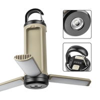 Lampe de camping portable à LED latérale à 3 feuilles, rechargeable, 6 modes, à suspendre, pour l'extérieur, la plus vendue