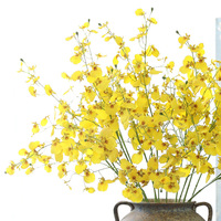 Kunstzijde Bloemen Herfstthema Dansende Orchideeën Kunstorchideeën Nieuwjaarsbloemen Gele Oncidium 3D-geprinte Huisdecoratie