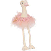 8737 Jouets en peluche émeu 3D personnalisés et réalistes avec bouche brillante et tutu rose, style dessin animé, grandes poupées oiseaux pour les enfants passionnés de nature