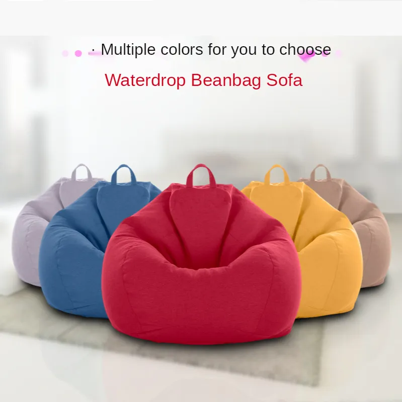 Grossista beanbag cover beanbag chair bean soft con tessuto di lino bean bag cover chair per adulti e bambini