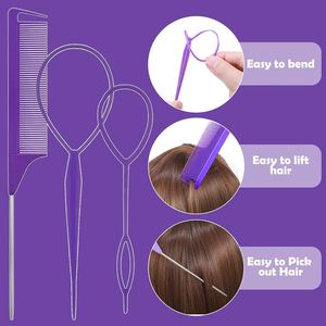TK Explosions Promotional Gift Set 36-grid Children's Hair <b>Ring</b> Pointed Tail Comb Pull Hair Needle Set <b>Cartoon</b> Color Boxed - Product Image 2