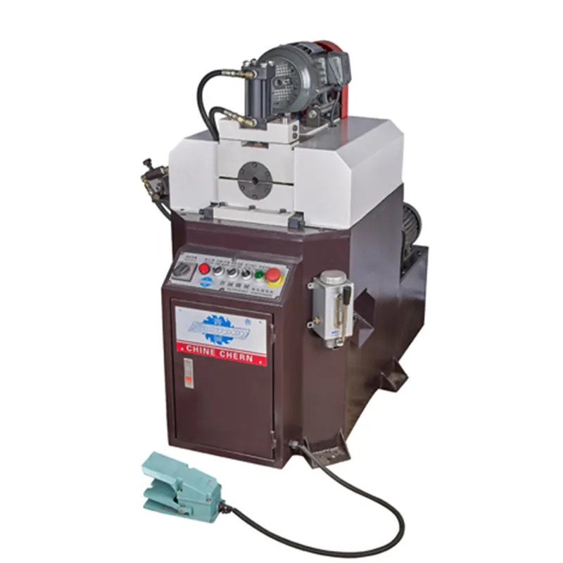 Precision Semi-automatic Pneumatic Locking Single Head Metal Chamfering Machine for Solid Tube Rod External Chamfer Use