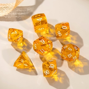 Juego de 7 Dados de Resina de Color Sólido Personalizados con Bordes Afilados, Dados Poliédricos D20 DND para Juegos de Mesa RPG, Regalo de Dungeons and Dragons - Product Image 4