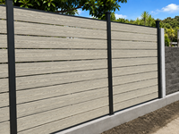 Clôture WPC d'usine, panneau mural composite bois-plastique moderne pour jardin, clôture imperméable facile à nettoyer