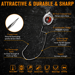 스윔베이트 지그헤드 <span class=keywords><strong>3</strong></span>.5g 5g 7g 10g 3D 눈 모양 무게추 부착 2배 강력한 훅 고탄소강 낚시 강물 민물 낚시 배스 낚시 - Product Image 3