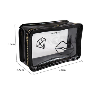 Custom Plastic clear Pvc Makeup Cosmetic Pouch Toiletry Bag Portable Bag Wholesale Transparent Fashion Zipper Bag for Cosmetic - Product Image 3