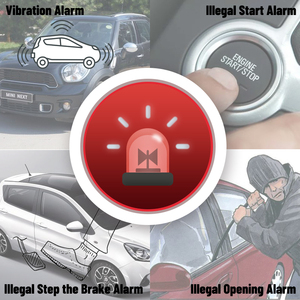 Inmovilizador de Coche con Cierre Centralizado, Control Remoto, Sensor de Vibración, Sistema de Alarma Antirrobo, DC 12V, Alcance de 10~50m, 433MHz - Product Image 4